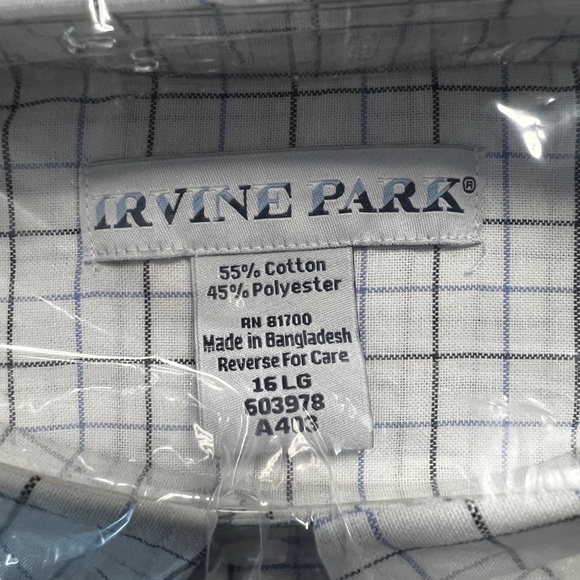 Irvine Park Oxford Long Sleeve Shirt with Button Down Collar sleeve 34/35 inch - Picture 8 of 16